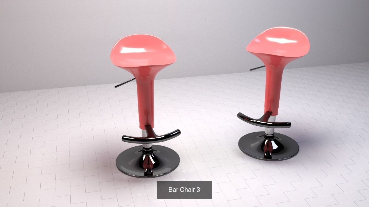 Chairs chair with seat and chrome frame 3D Model Collection_5