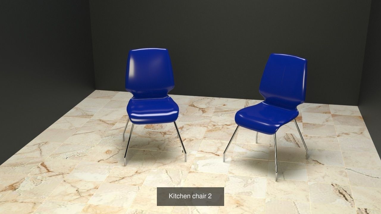Chairs chair with seat and chrome frame 3D Model Collection_8