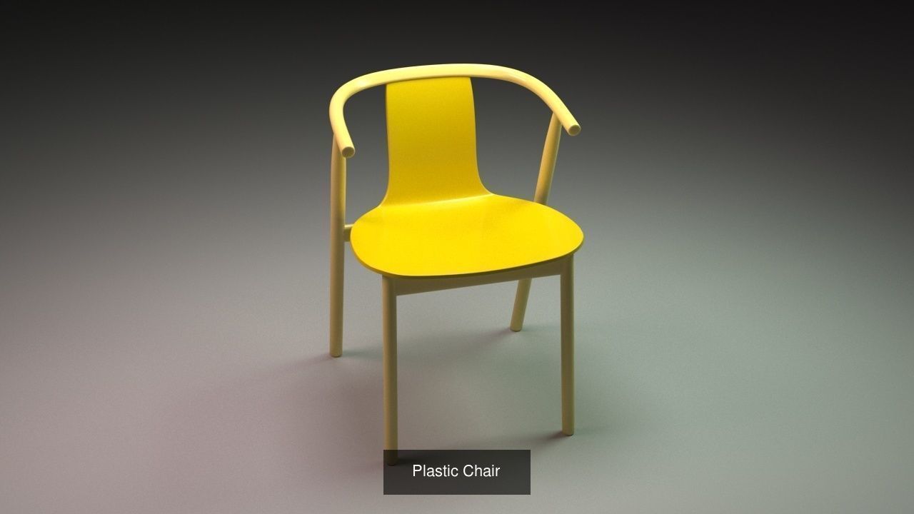 Chairs chair with seat and chrome frame 3D Model Collection_6