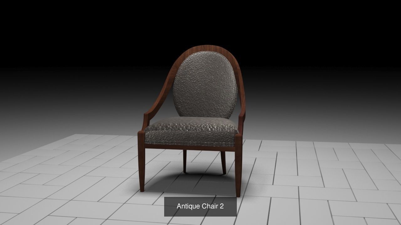 Chairs chair with seat and chrome frame 3D Model Collection_9