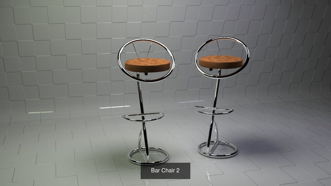 Chairs chair with seat and chrome frame 3D Model Collection_4