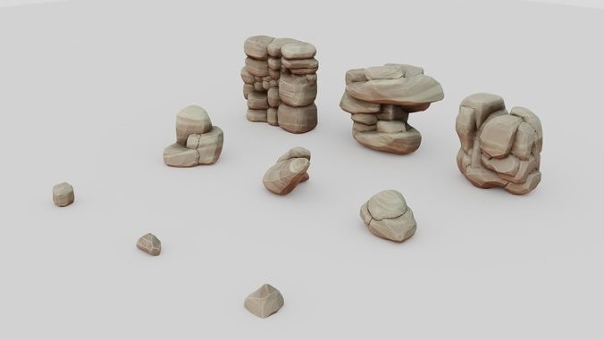 Stylized Stones 01 Low-poly 3D model