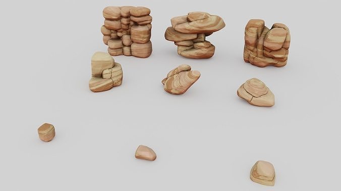Stylized Stones 02 Low-poly 3D model