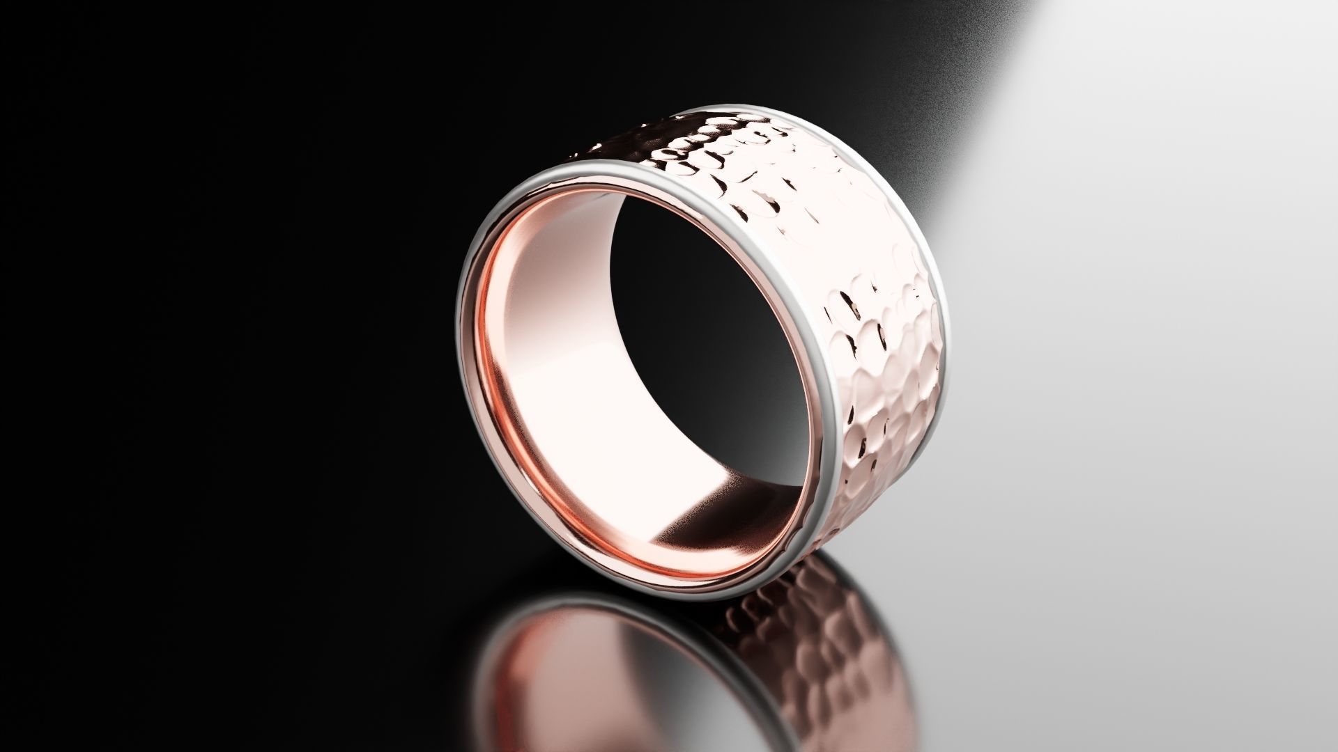 Rose Gold Ring 3D print model_3