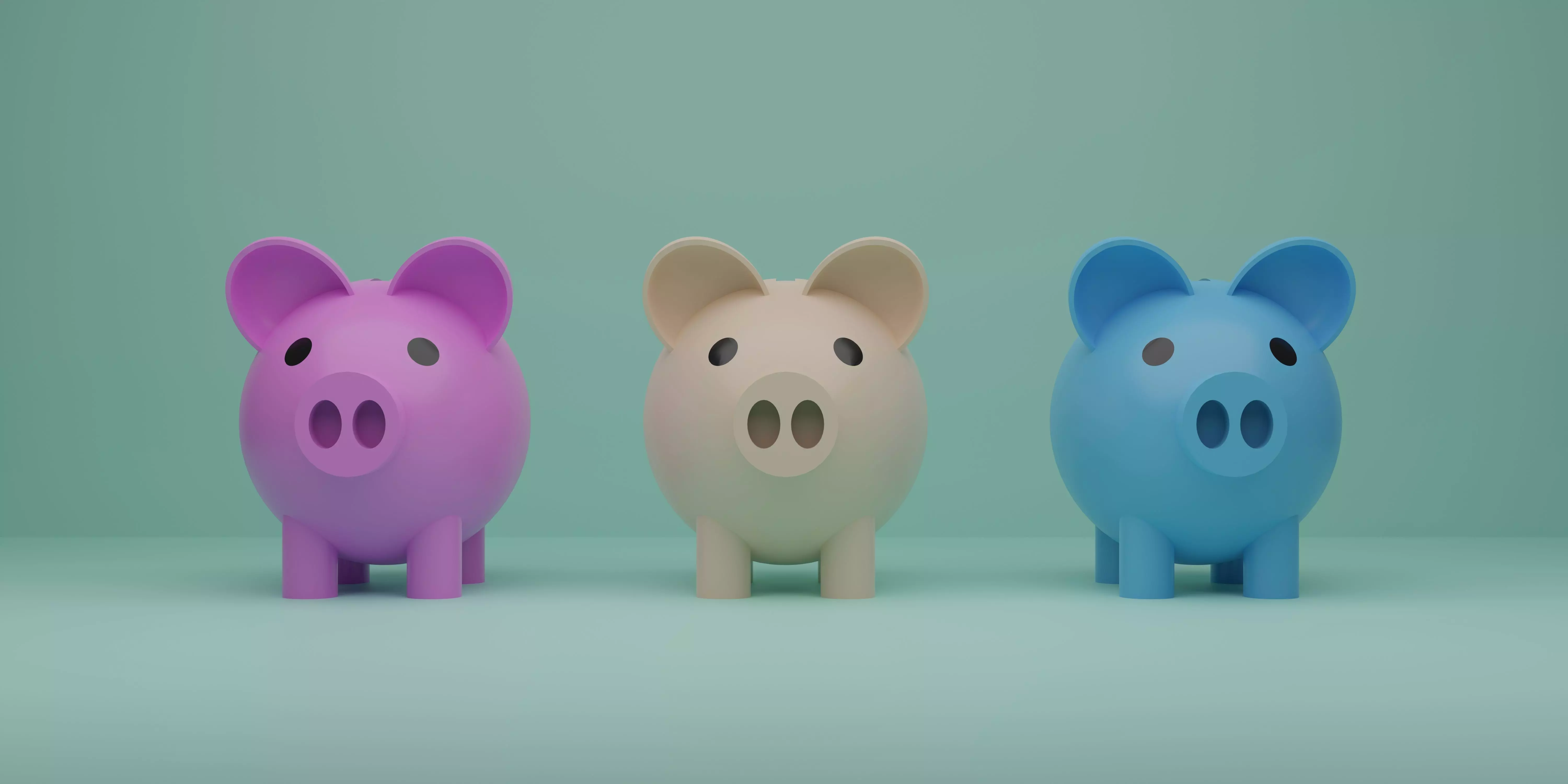 Colorful piggy banks 3d model Low-poly 3D model_0