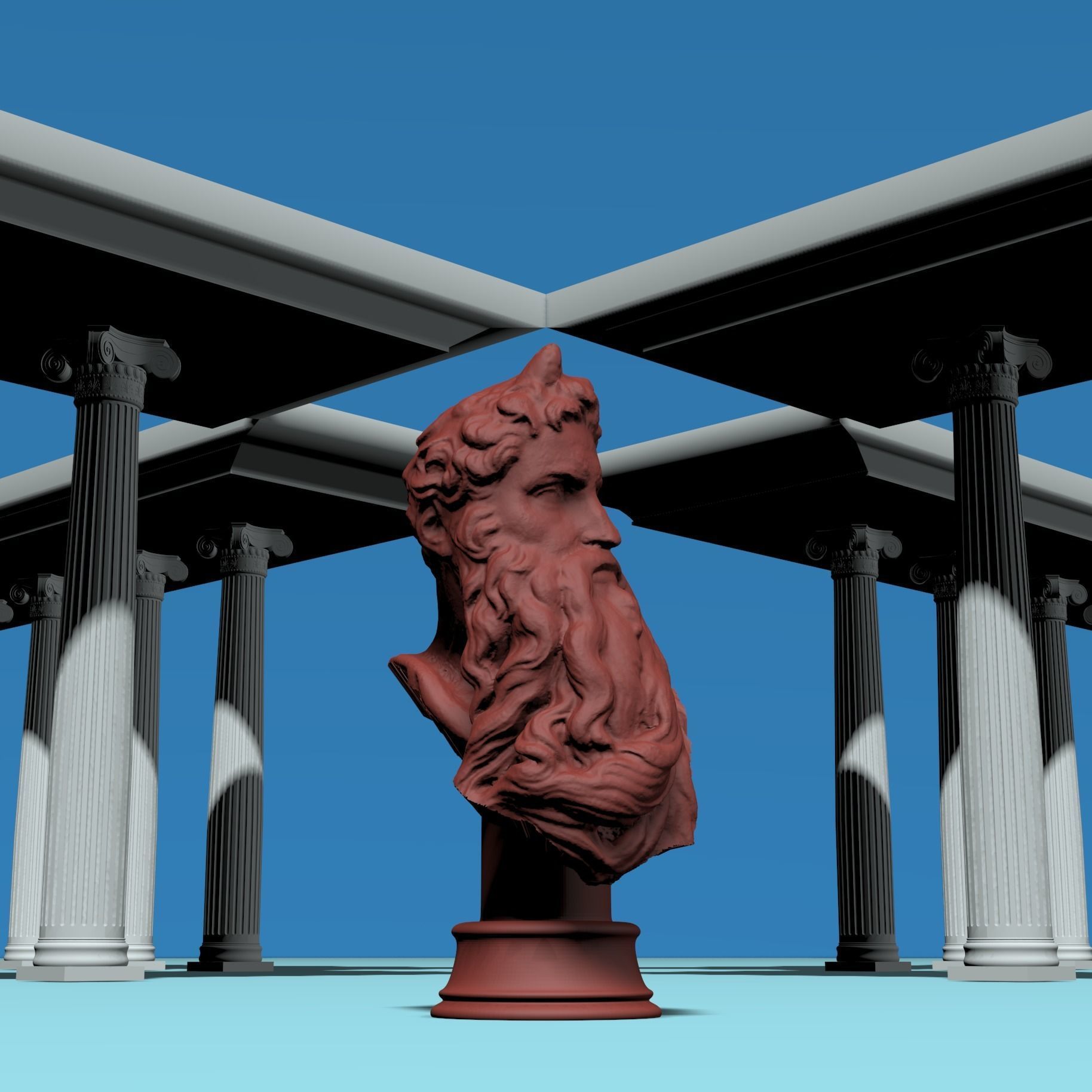 Moses Bust and Qaeda 3D print model_9