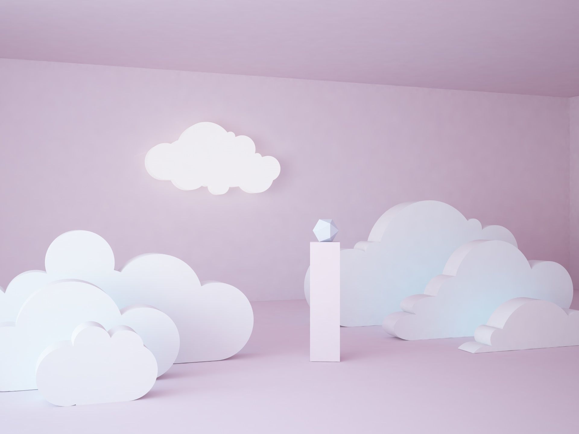 Cloudy interior art gallery  room or shop exposition 3D model_1