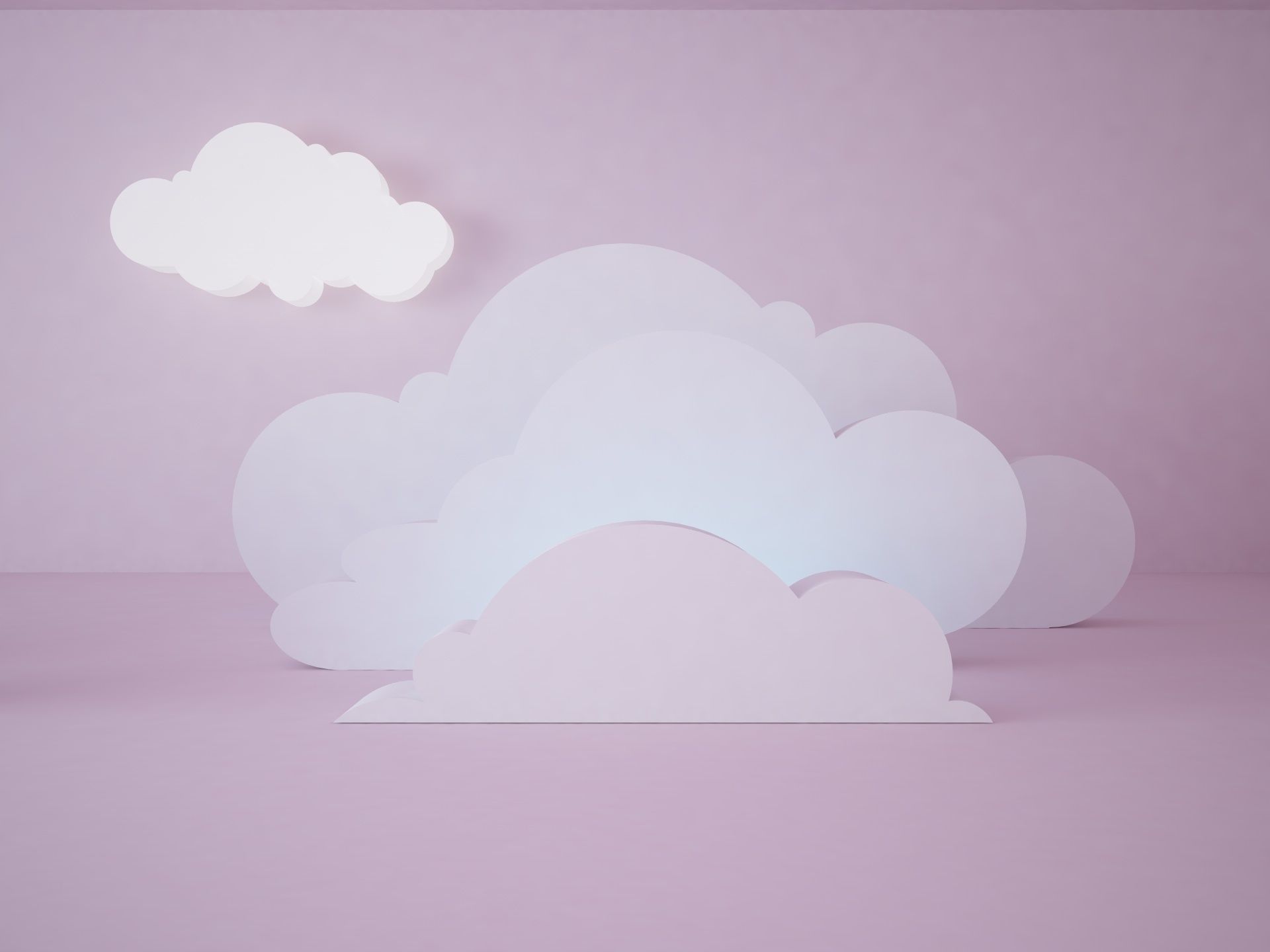 Cloudy interior art gallery  room or shop exposition 3D model_3