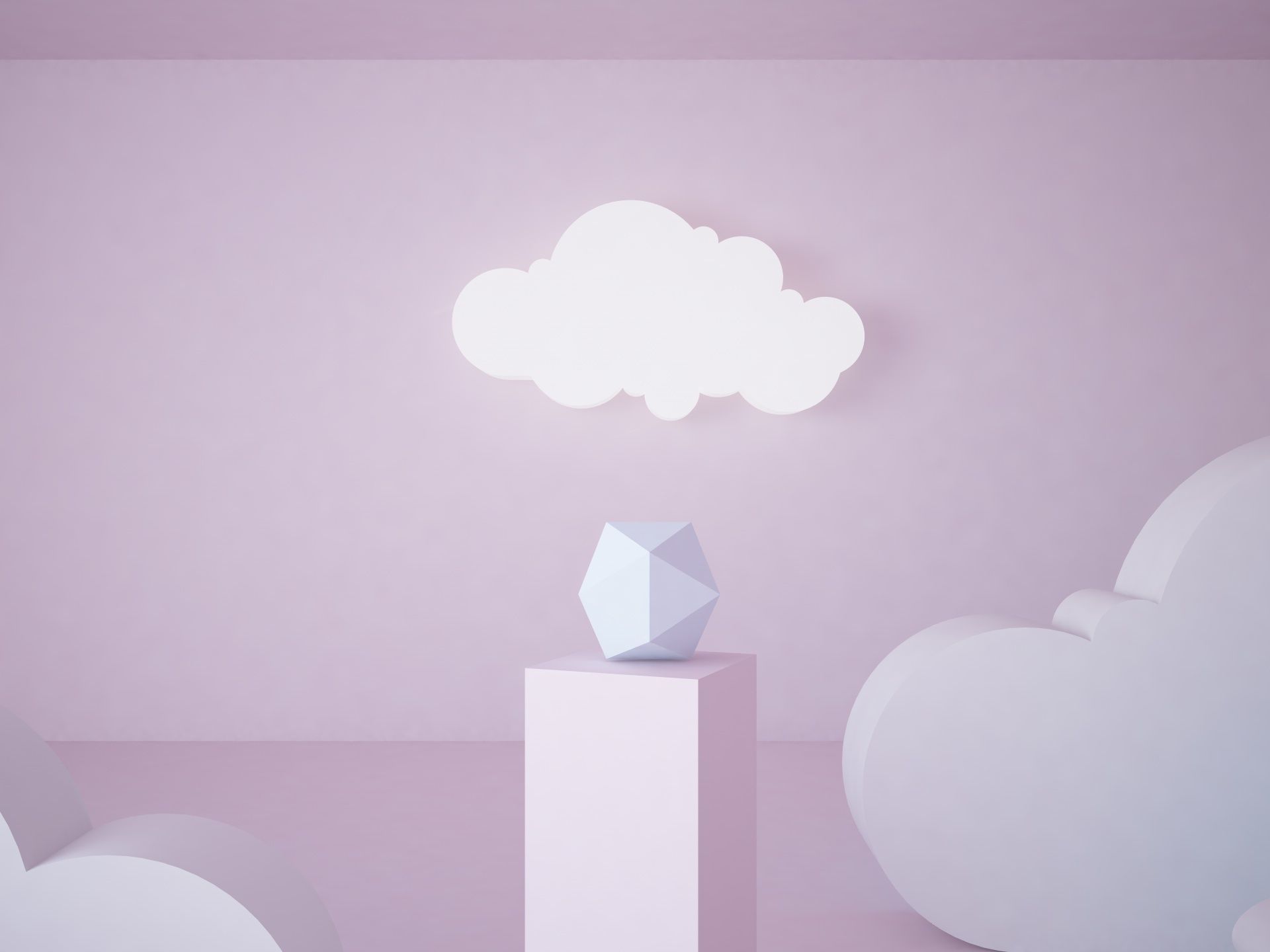 Cloudy interior art gallery  room or shop exposition 3D model_2