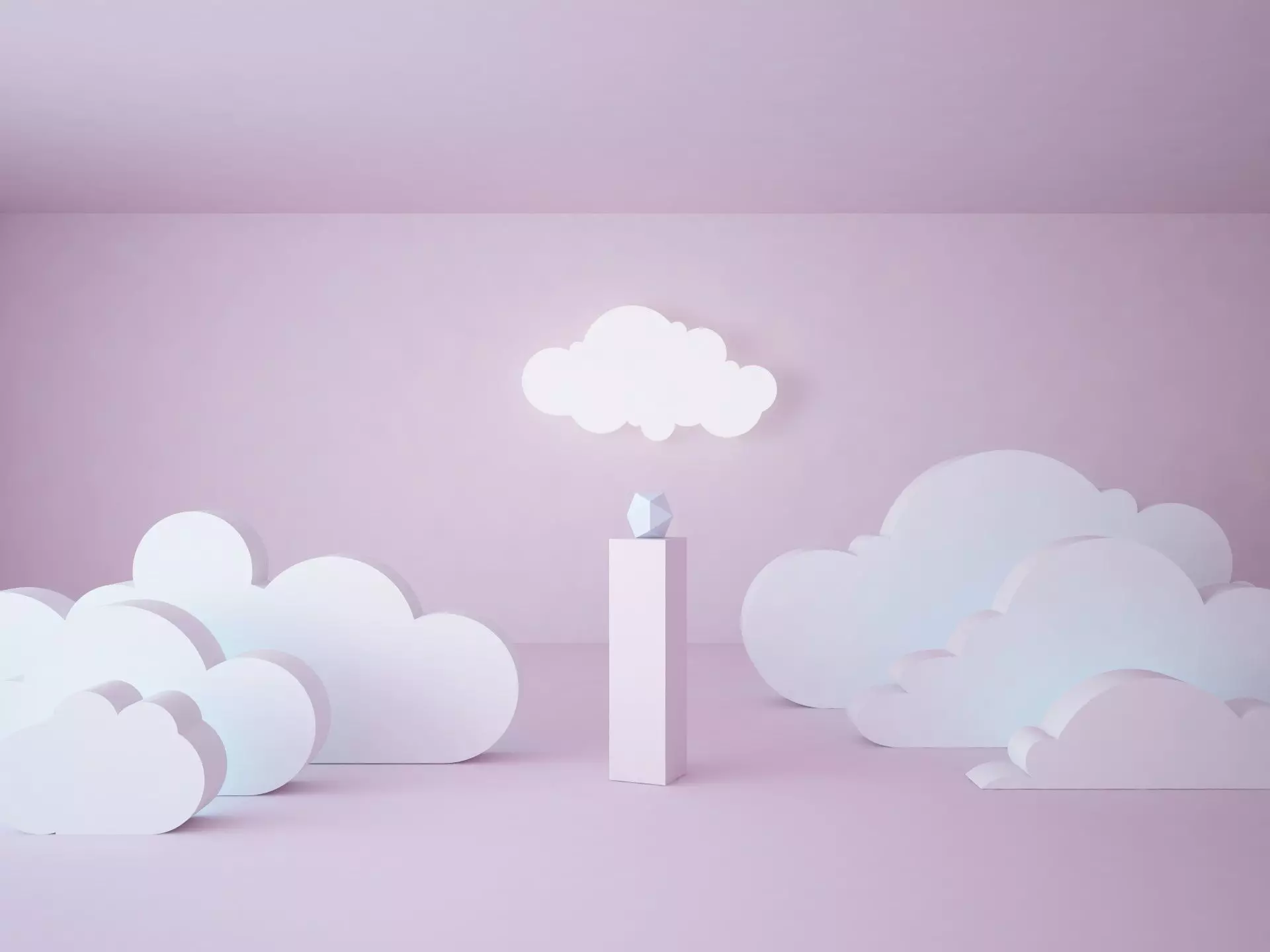 Cloudy interior art gallery  room or shop exposition 3D model_0