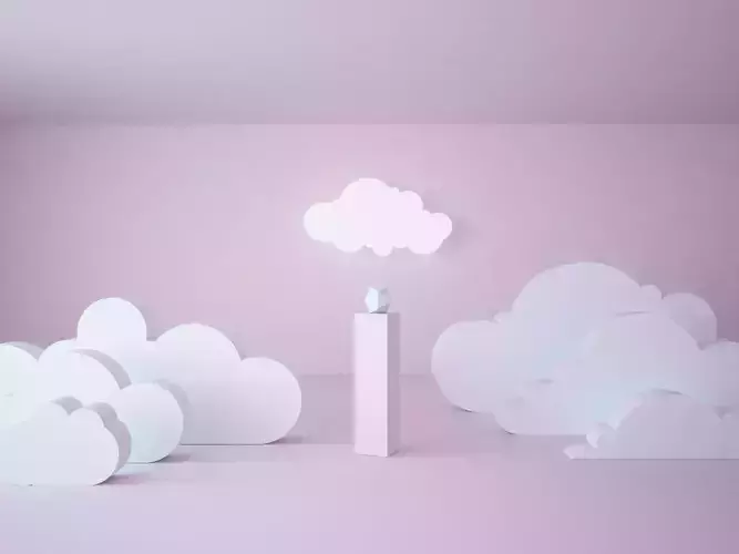 Cloudy interior art gallery  room or shop exposition