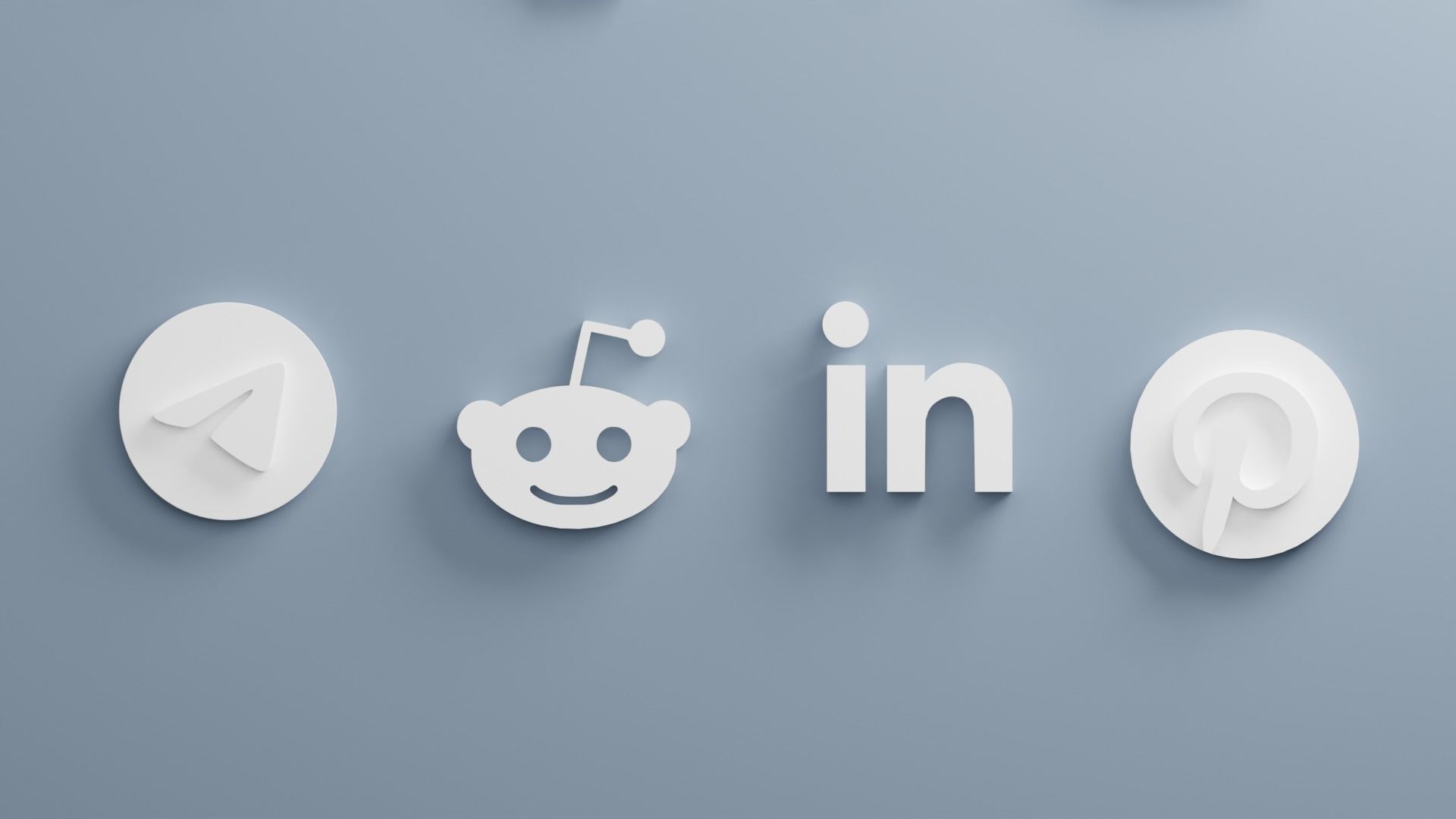 Set of Social Media 3D Icons 3D model_8