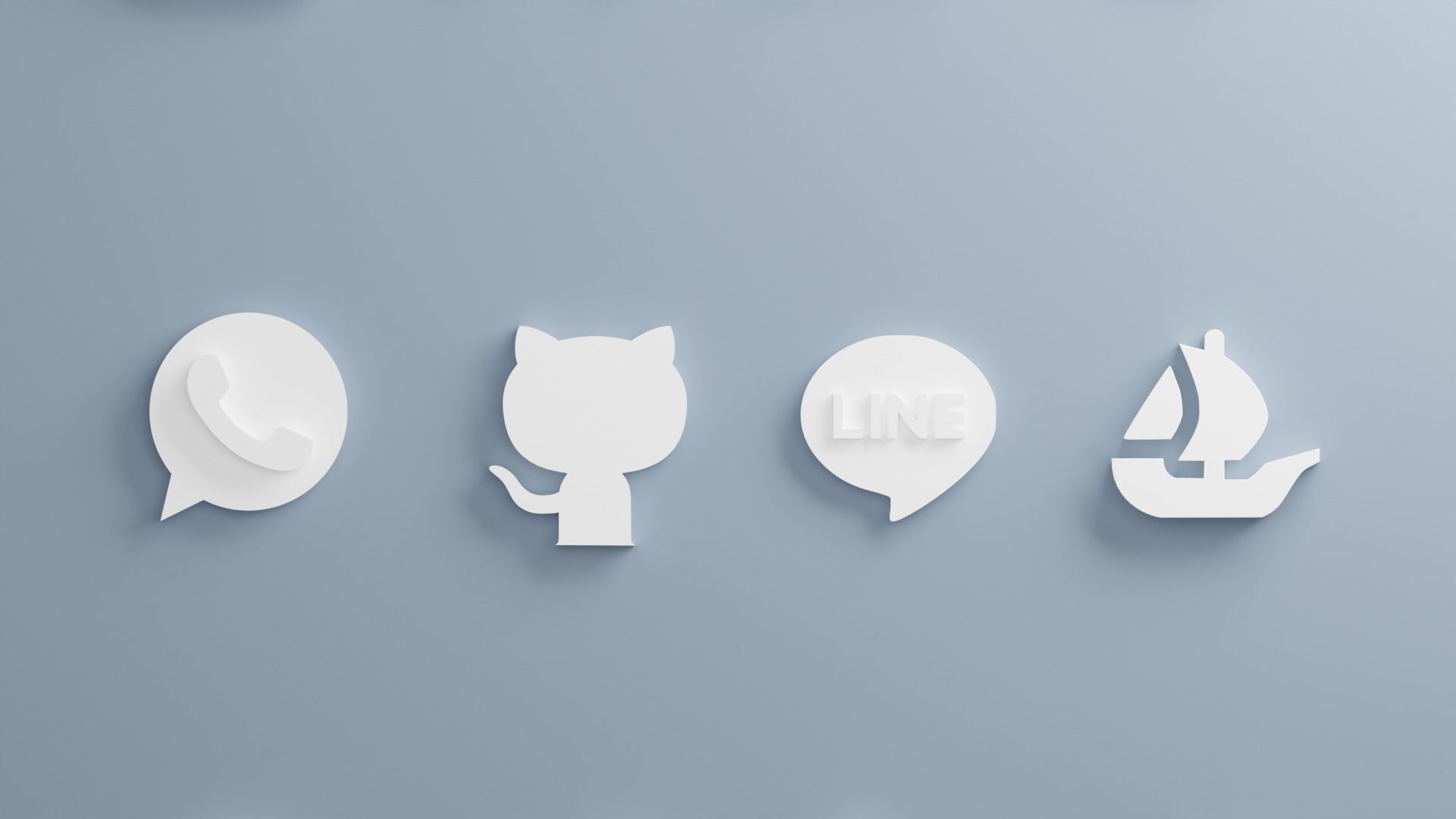 Set of Social Media 3D Icons 3D model_7