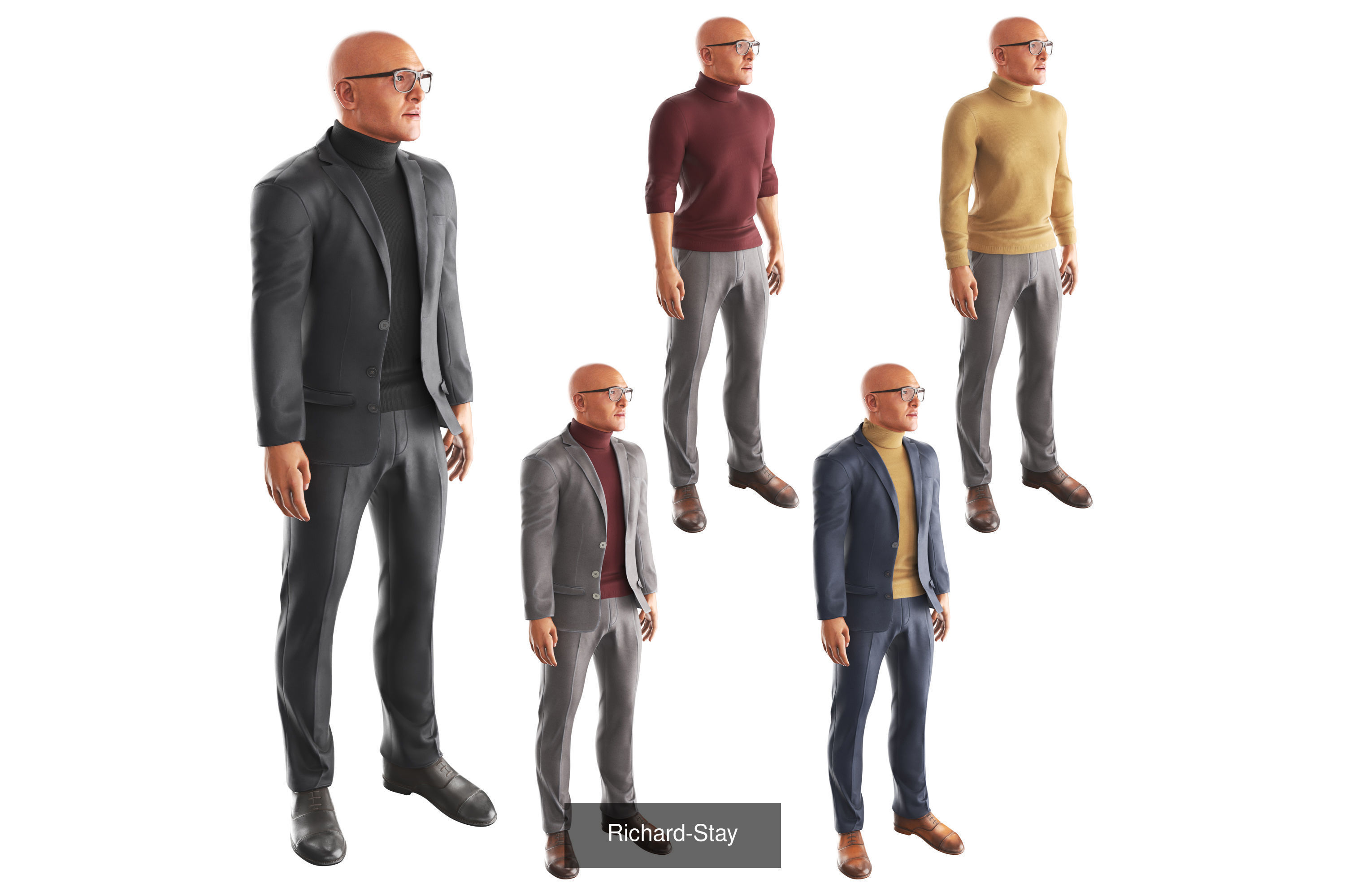 Richard Poses Bundle 3D Model Collection_21
