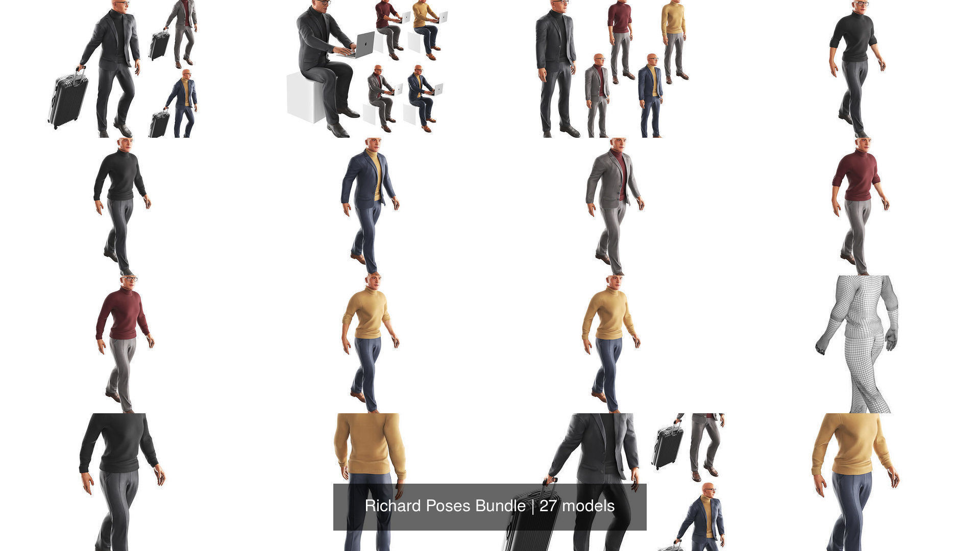 Richard Poses Bundle 3D Model Collection_2