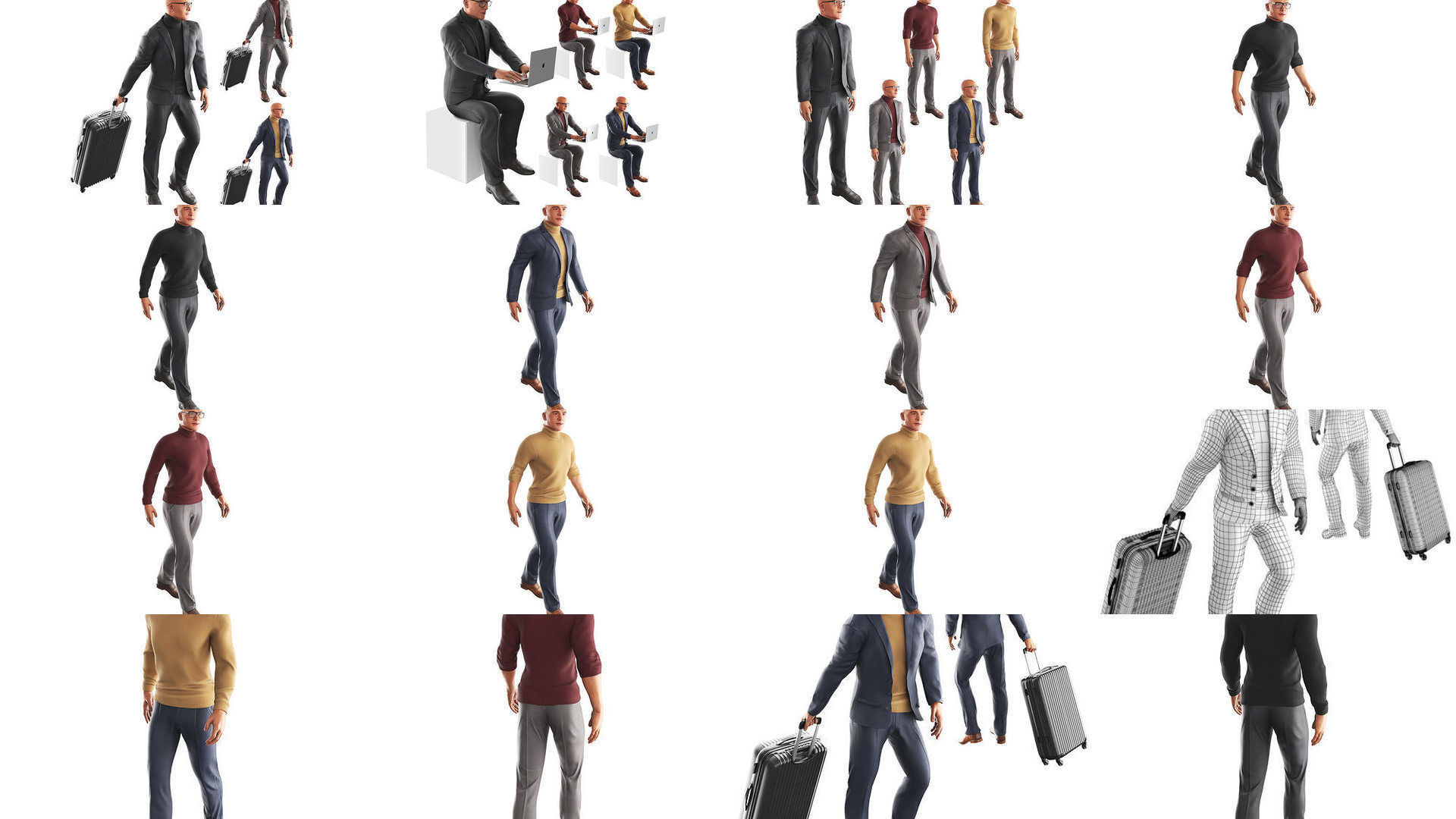 Richard Poses Bundle 3D Model Collection_1