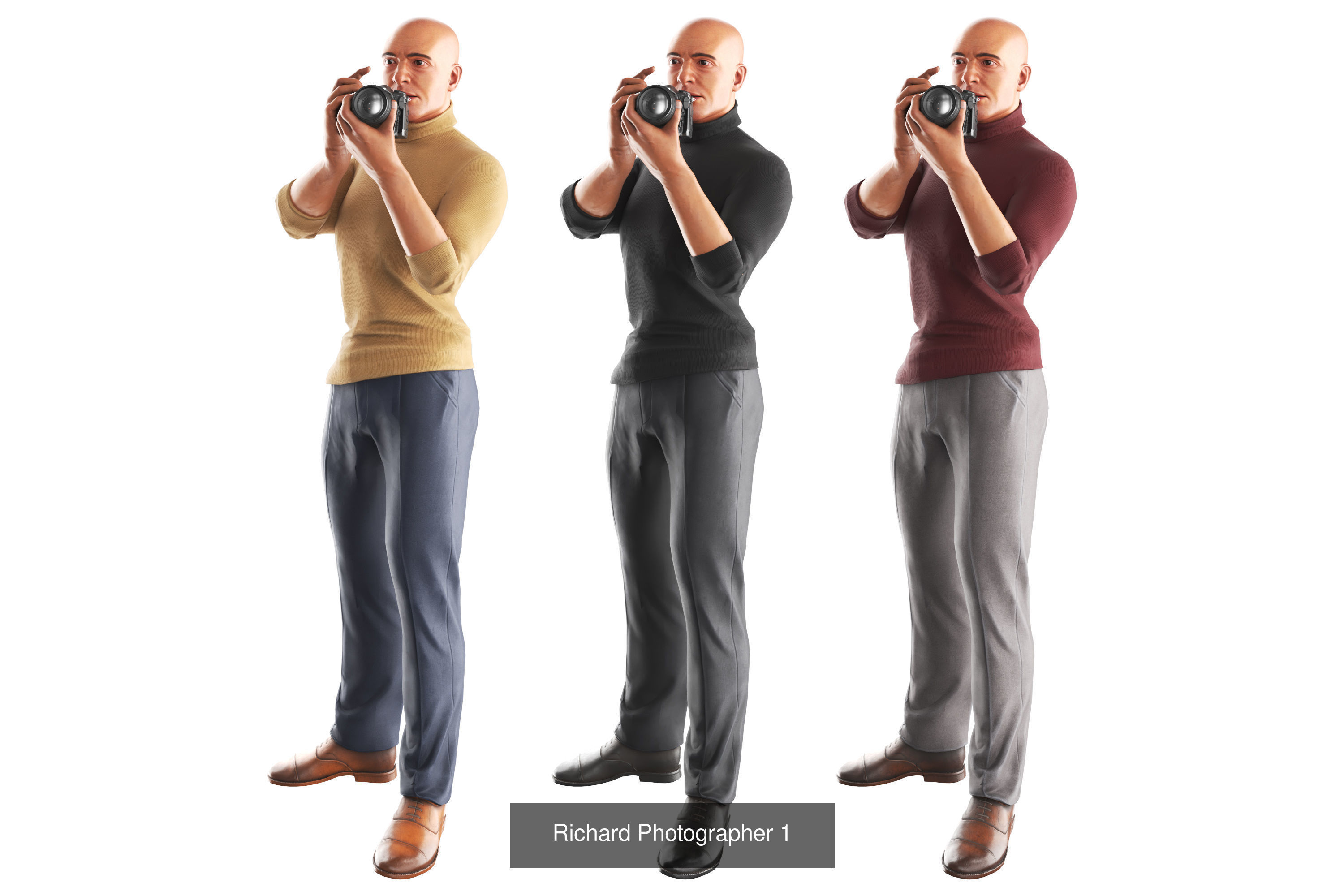 Richard Poses Bundle 3D Model Collection_9