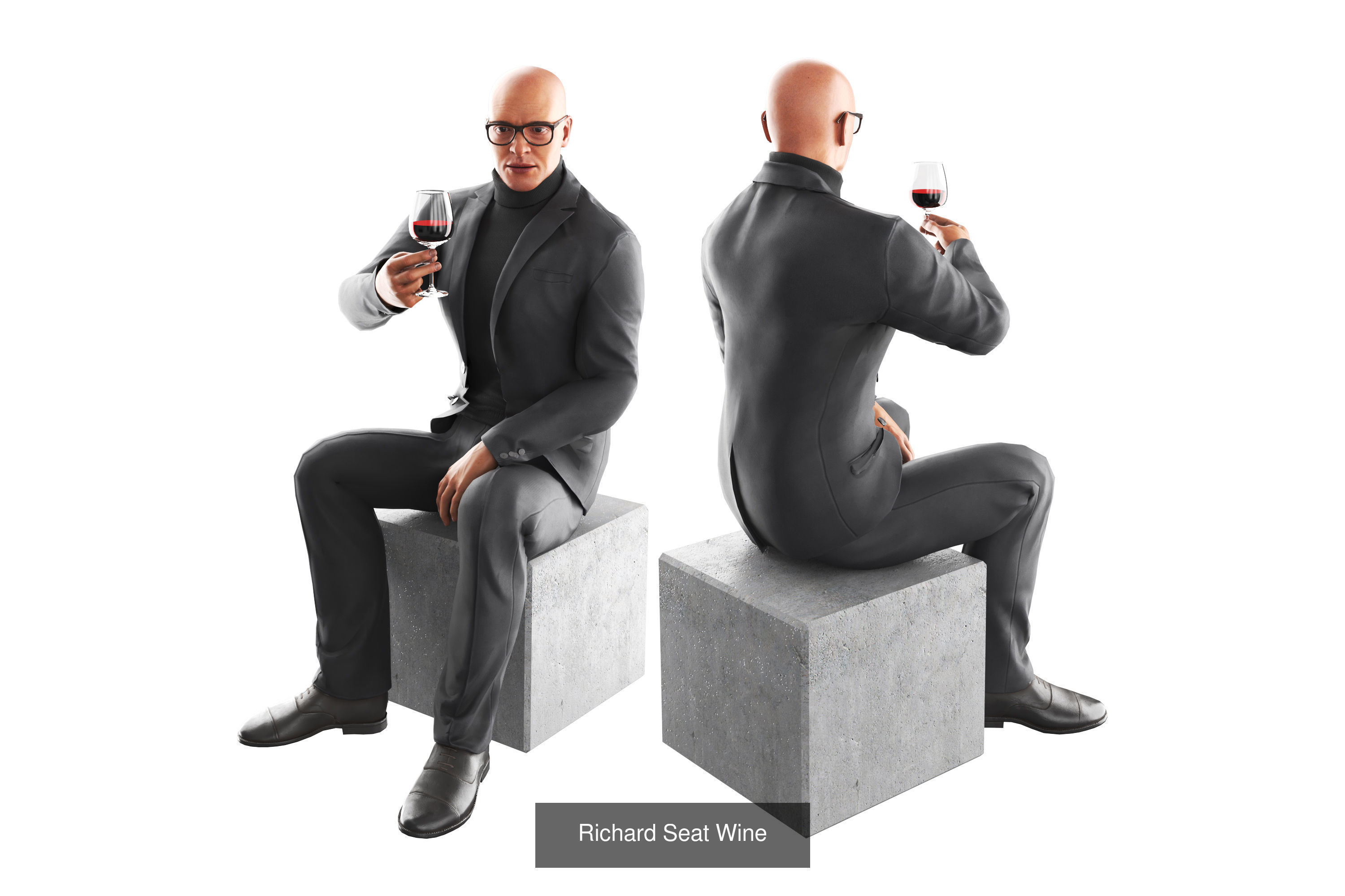 Richard Poses Bundle 3D Model Collection_12