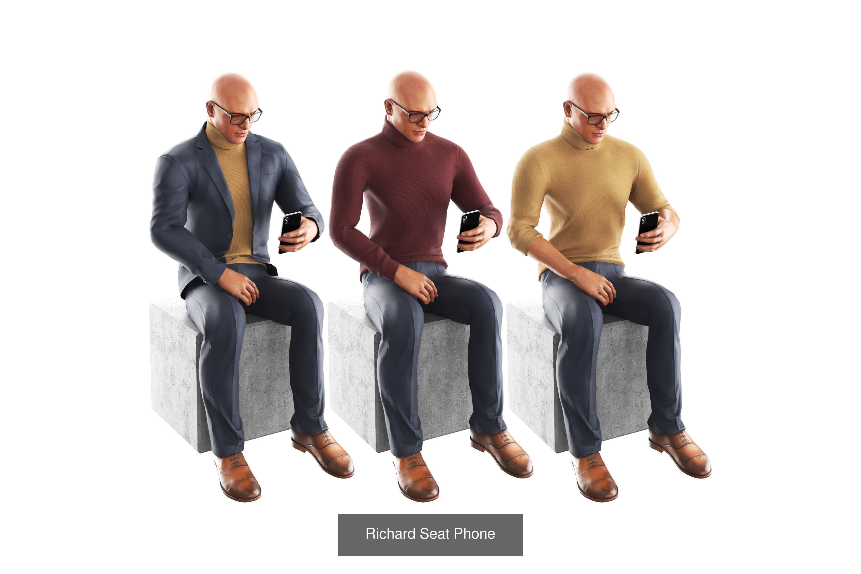 Richard Poses Bundle 3D Model Collection_11