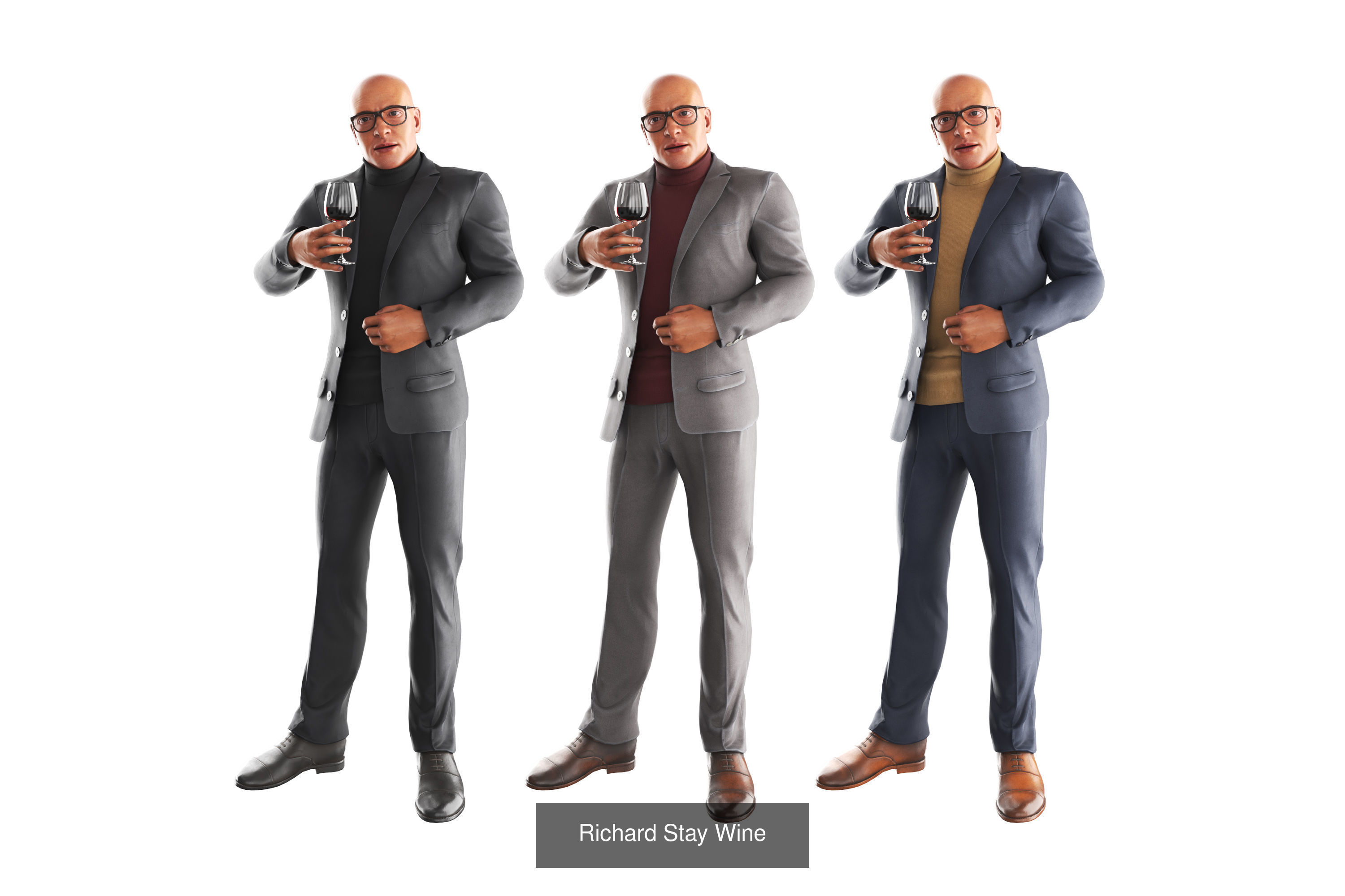 Richard Poses Bundle 3D Model Collection_16