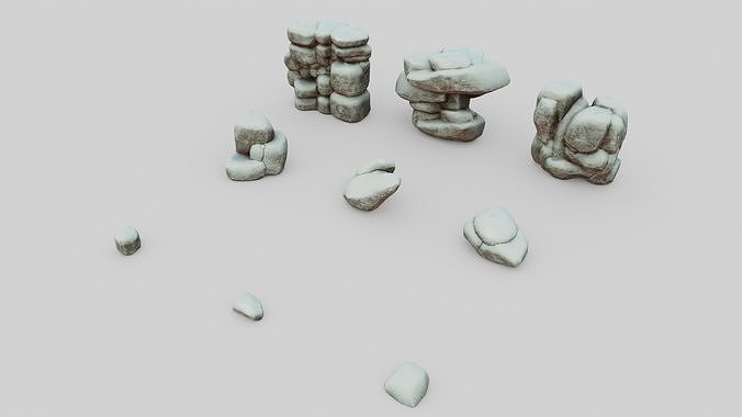 Stylized Stones 09 Low-poly 3D model