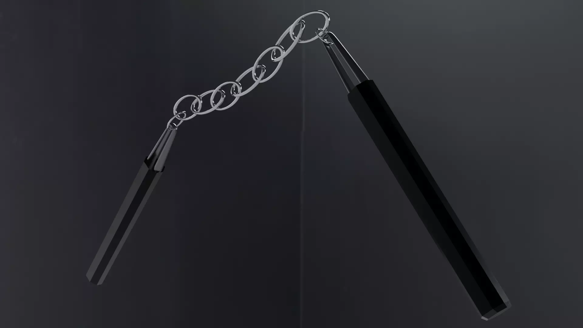 Nunchucks pair of chains hanging from wall Free low-poly 3D model