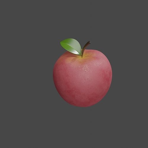 realistic aple apple with leaf 3D model