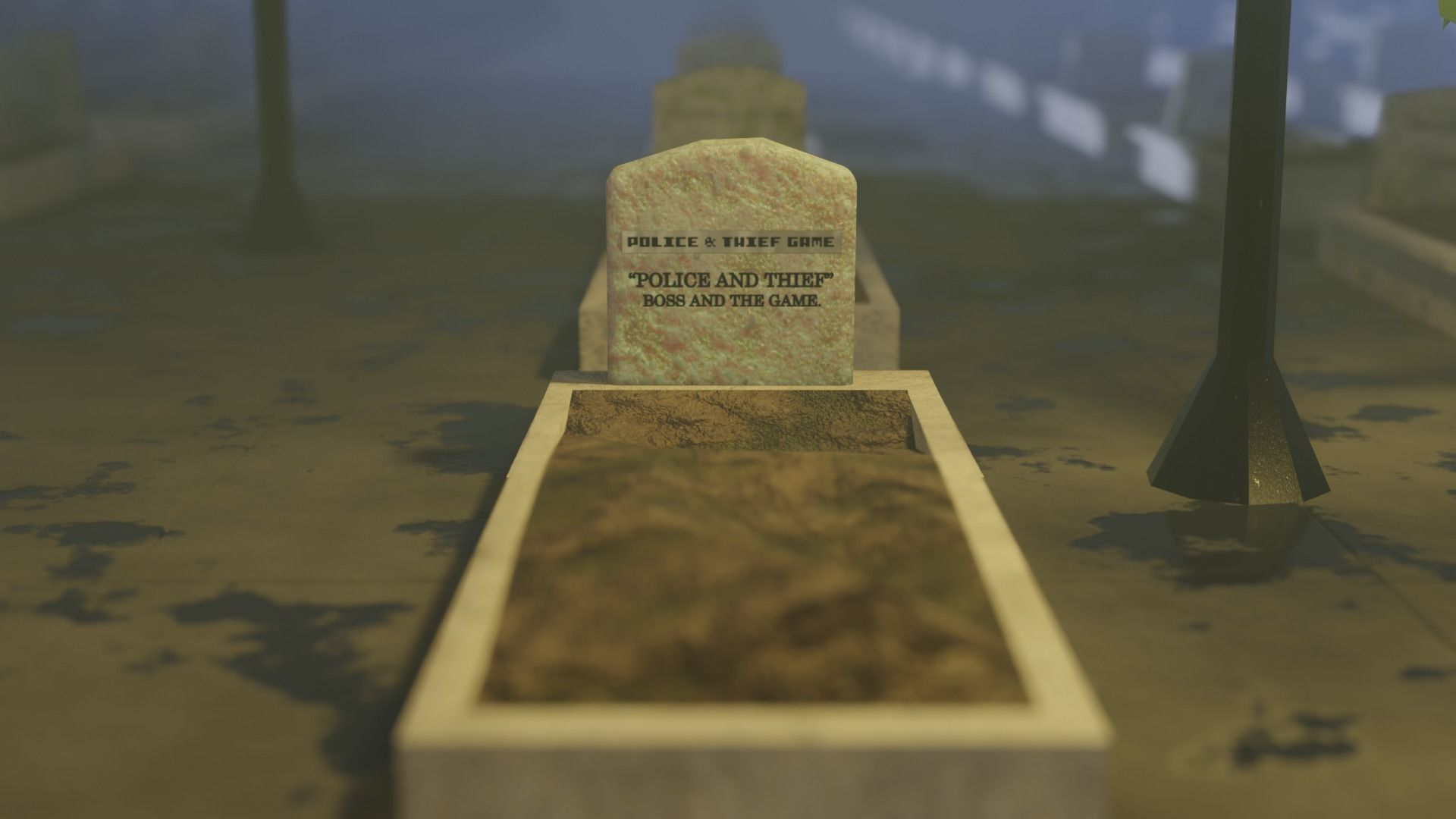 Cemetery Scene realistic - Blender 3D model_4