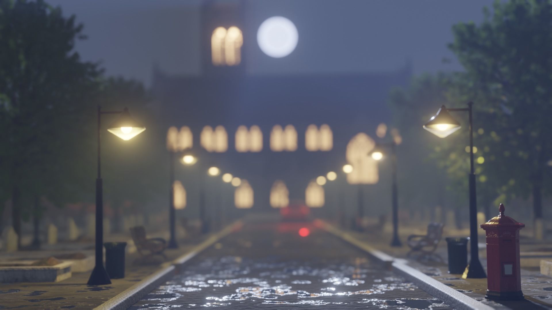 Cemetery Scene realistic - Blender 3D model_2