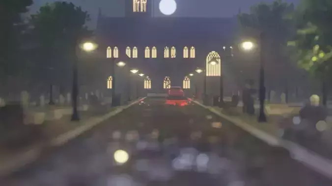 Cemetery Scene realistic - Blender