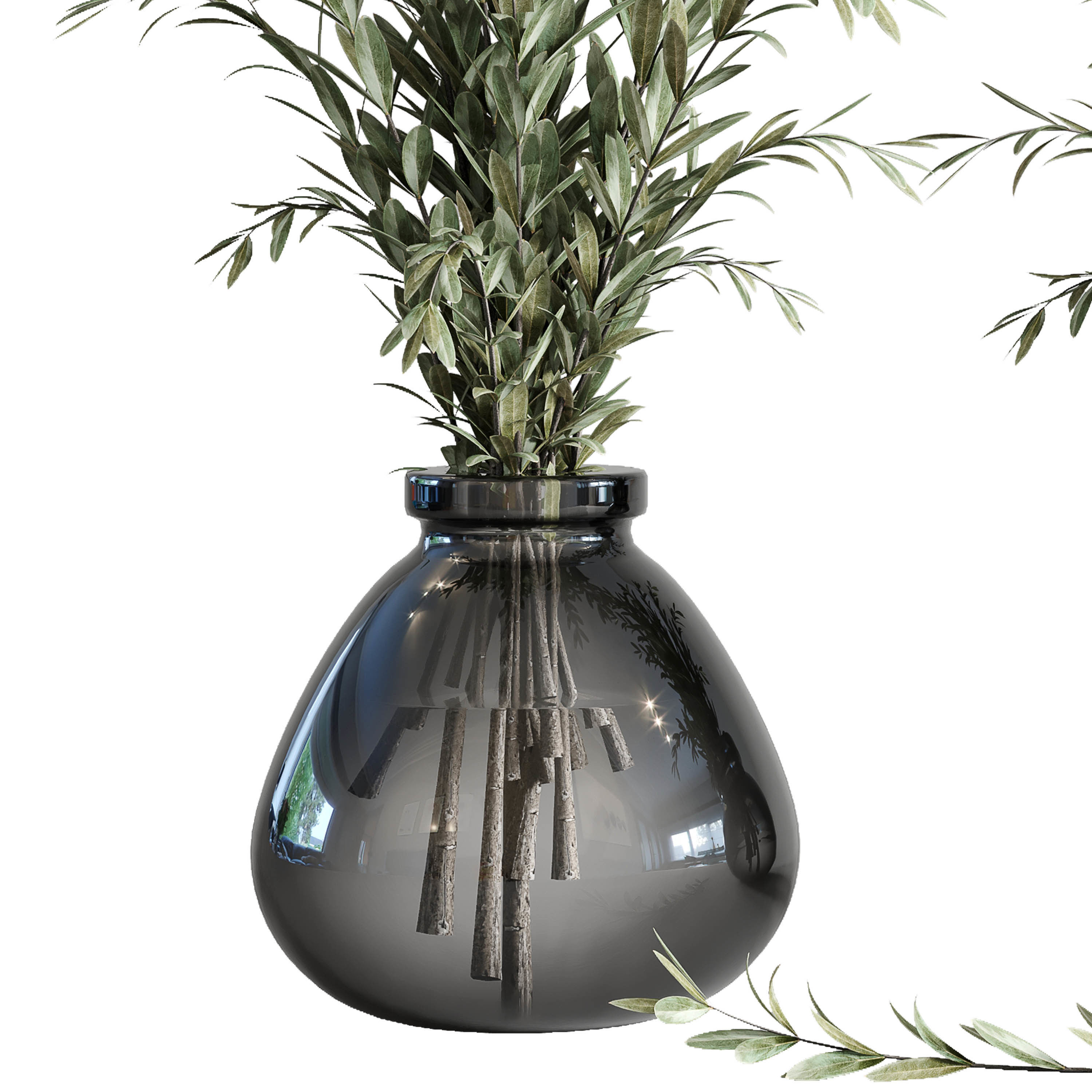 Olives in vases galss 3D model_1