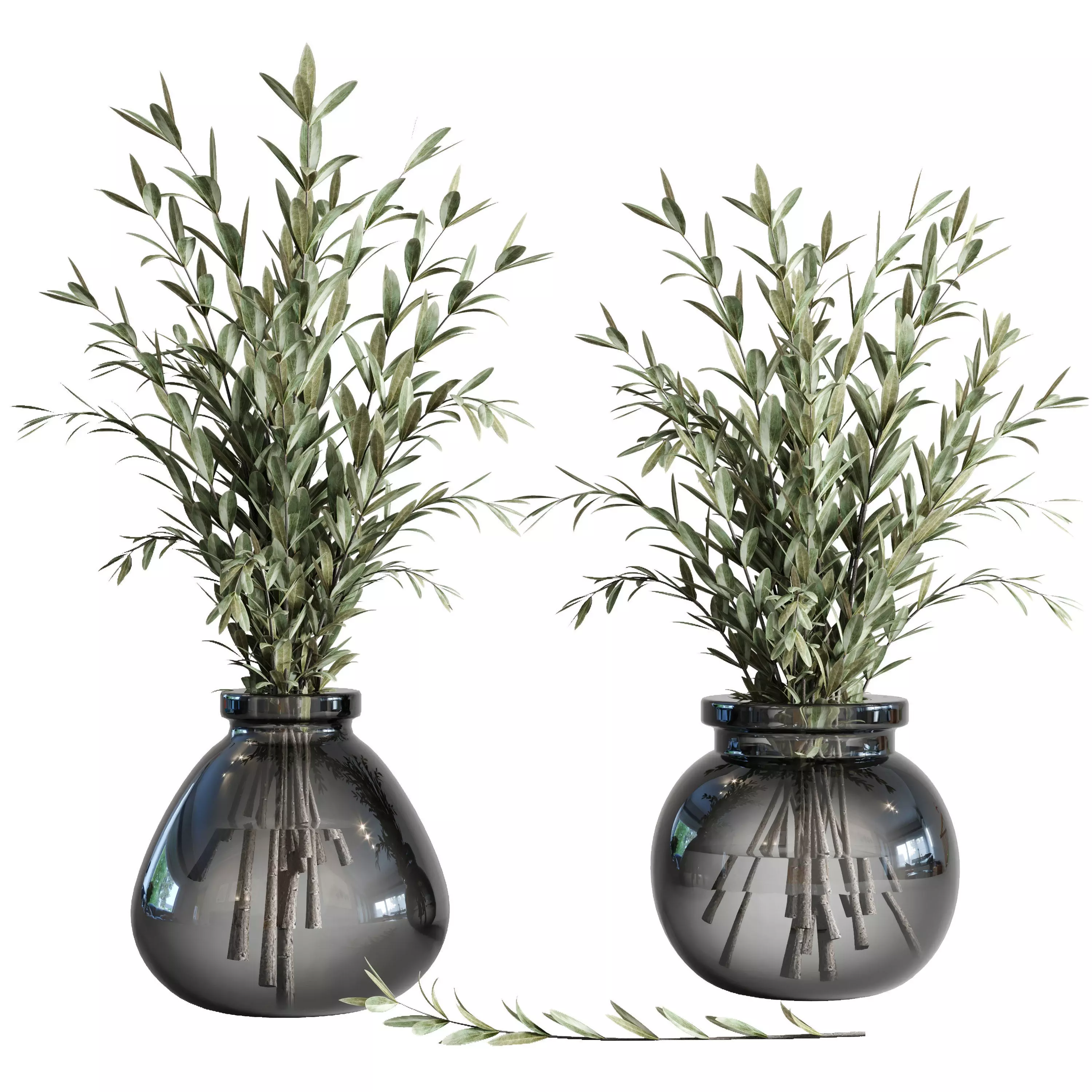 Olives in vases galss 3D model_0