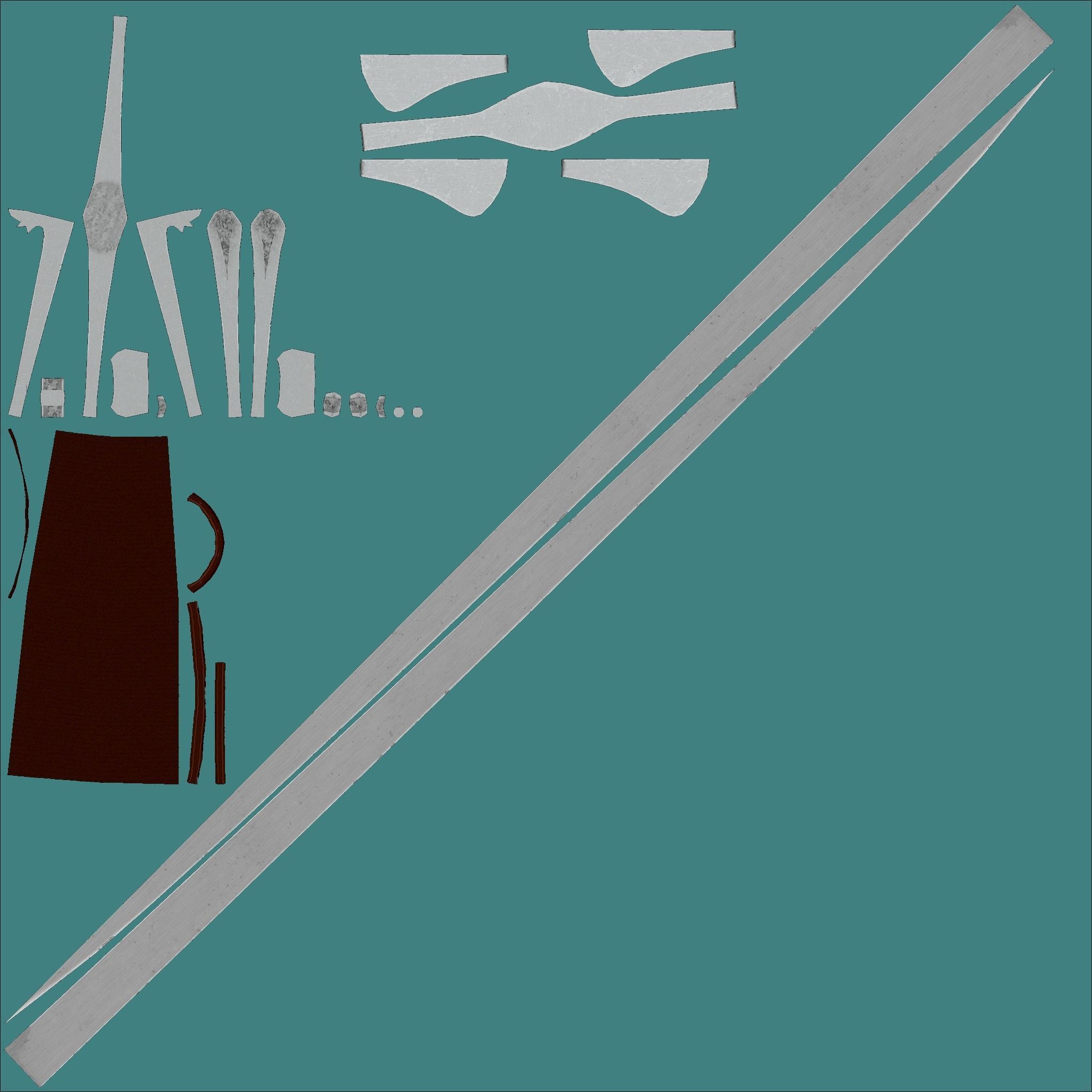 Albion Principe Medieval Sword PBR game ready Low-poly 3D model_6