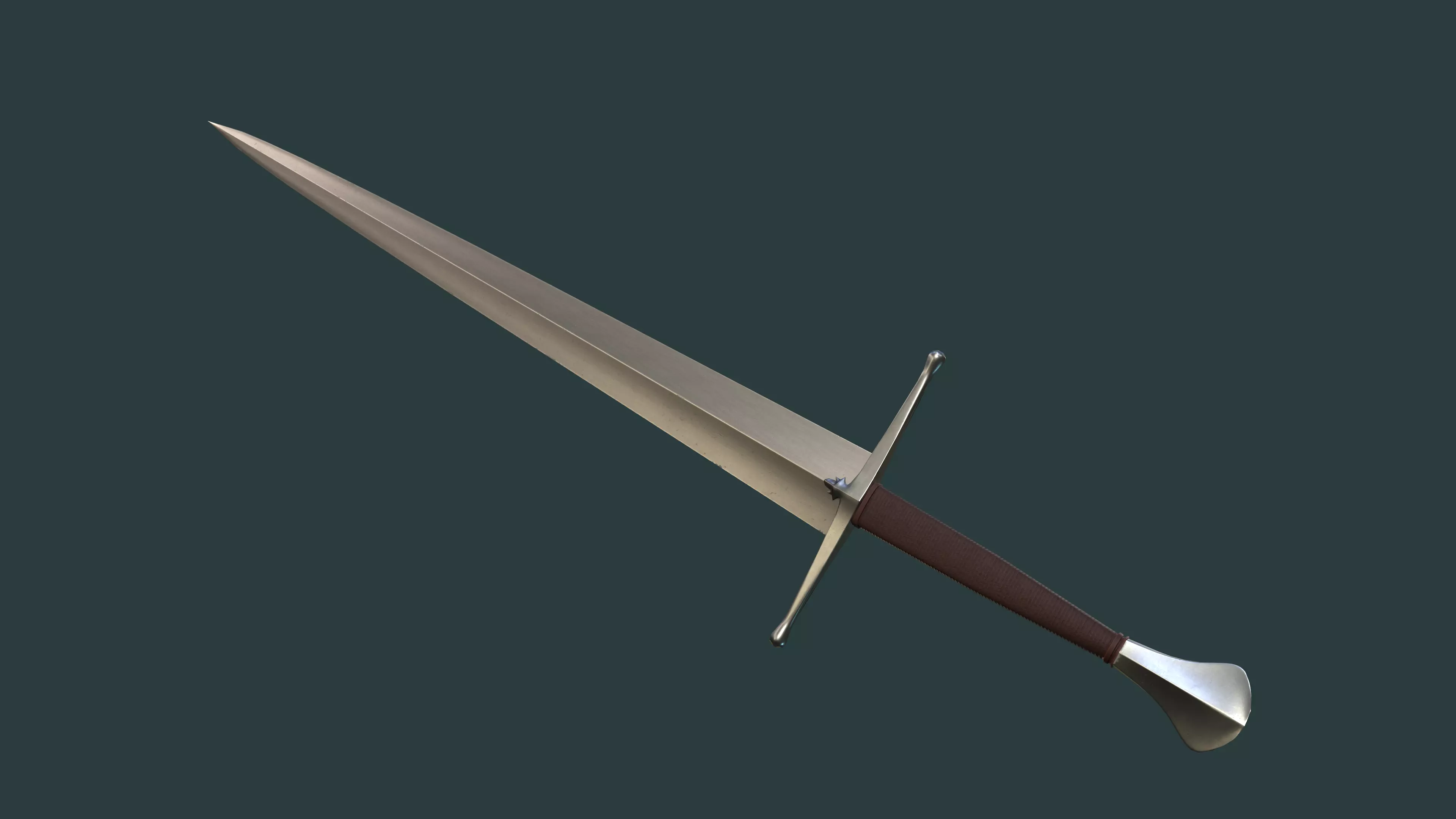 Albion Principe Medieval Sword PBR game ready Low-poly 3D model_0