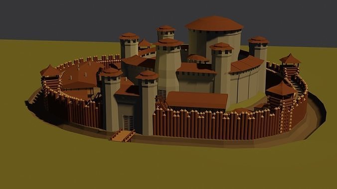 Medieval castle Free low-poly 3D model