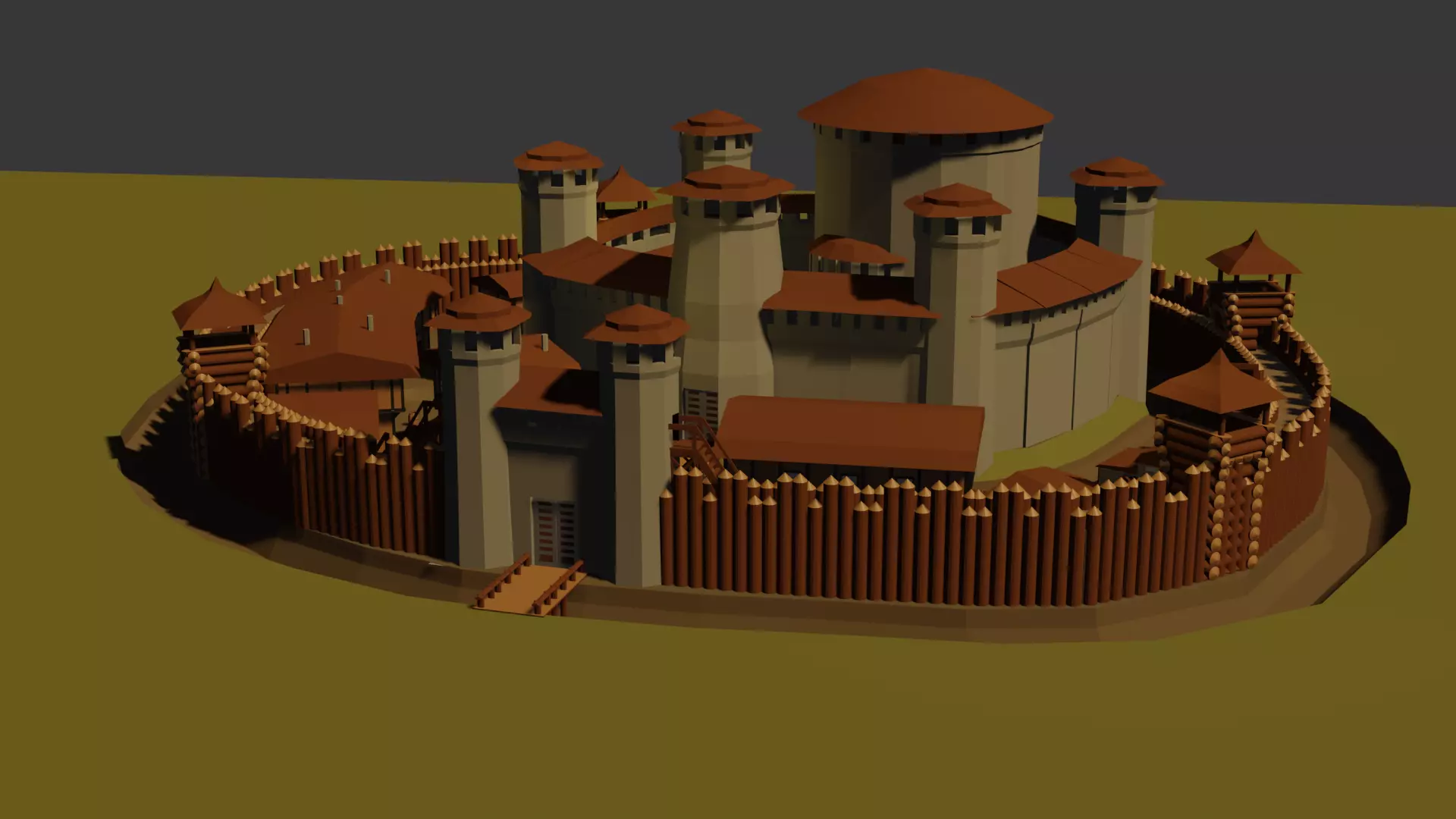 Medieval castle Free low-poly 3D model