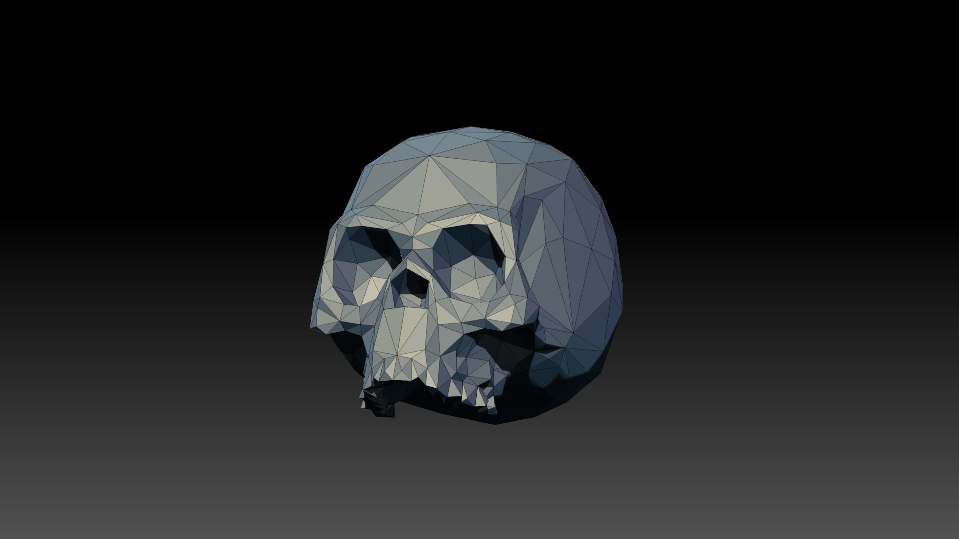skull low poly Free 3D model_5