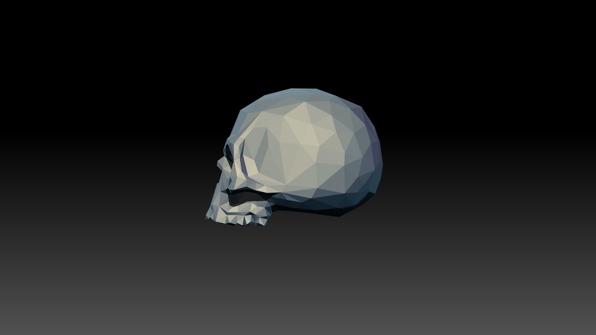 skull low poly Free 3D model_1
