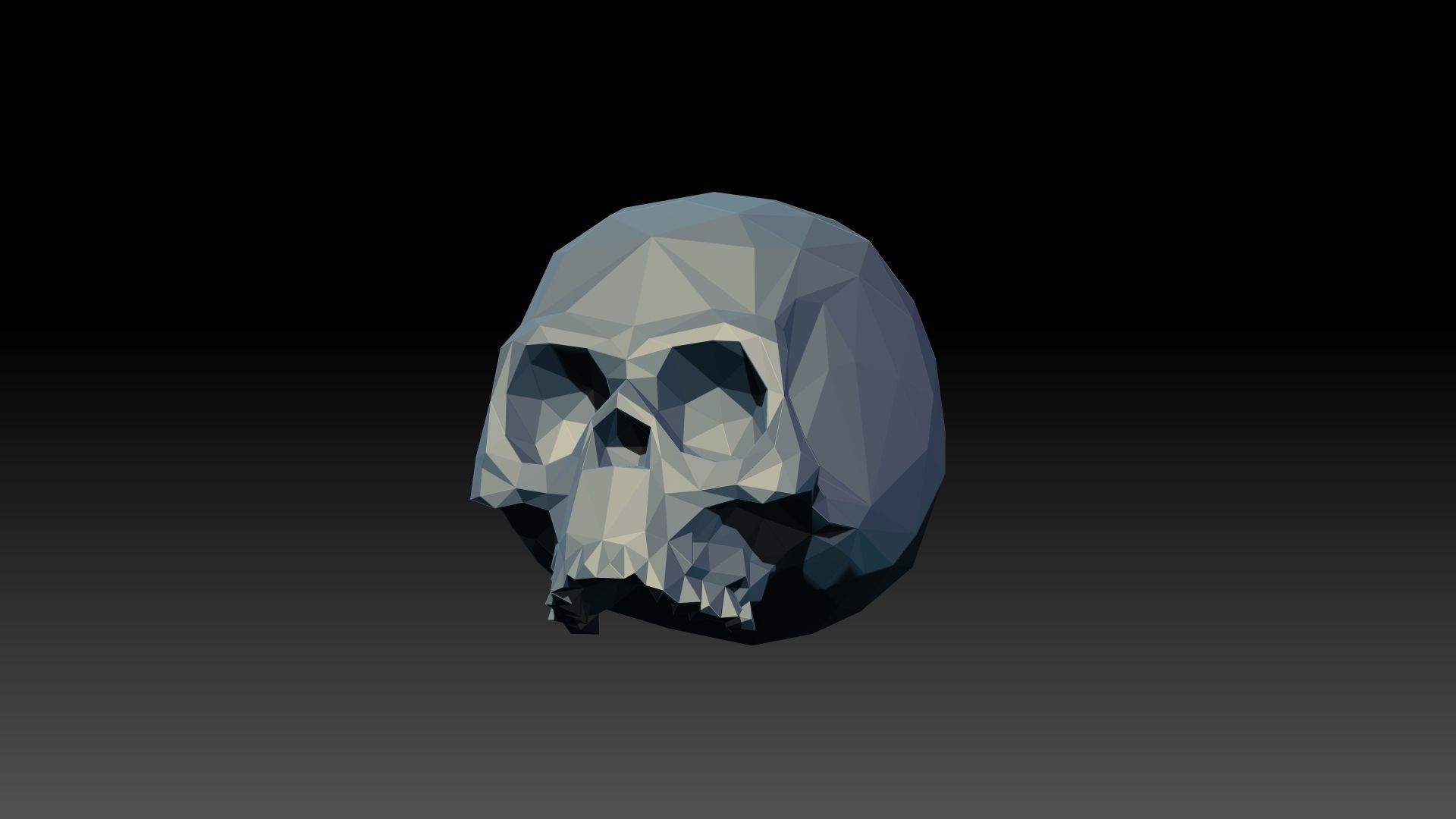 skull low poly Free 3D model_6
