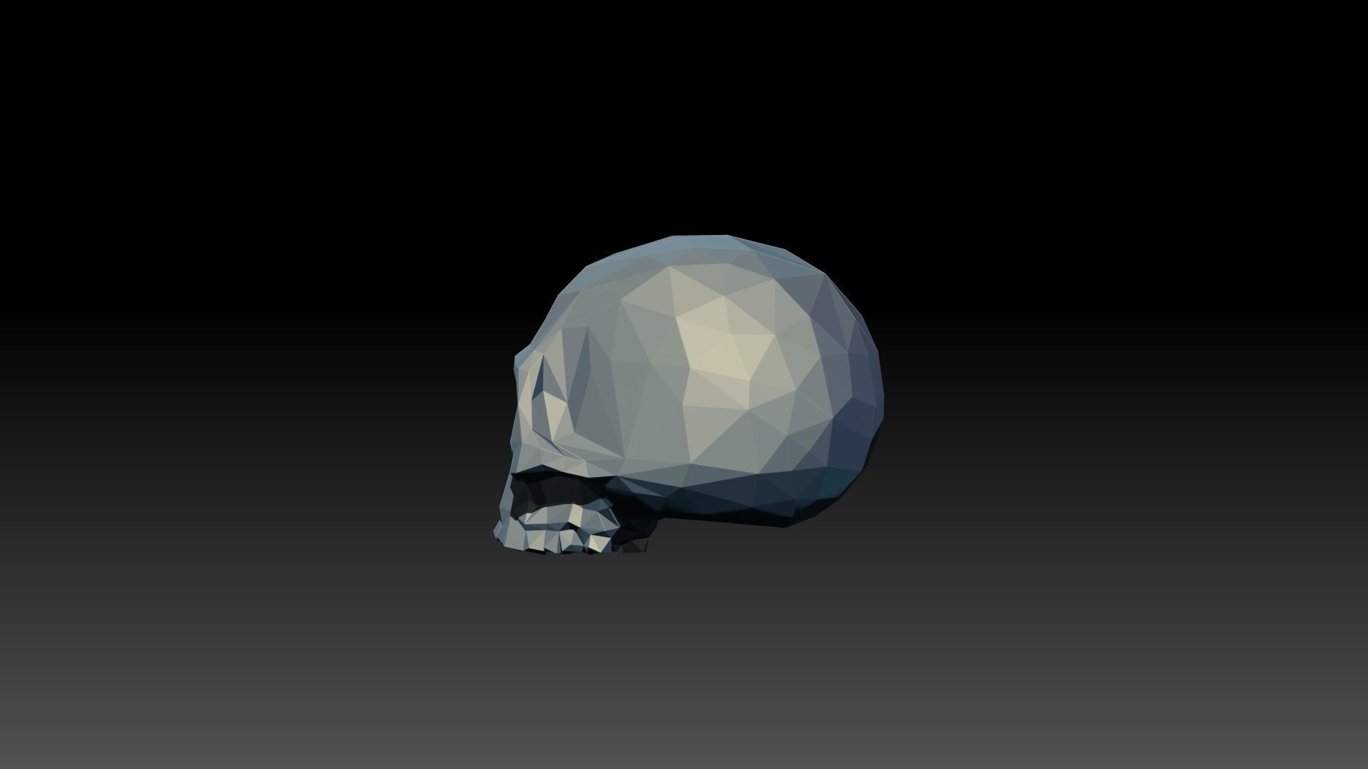 skull low poly Free 3D model_3