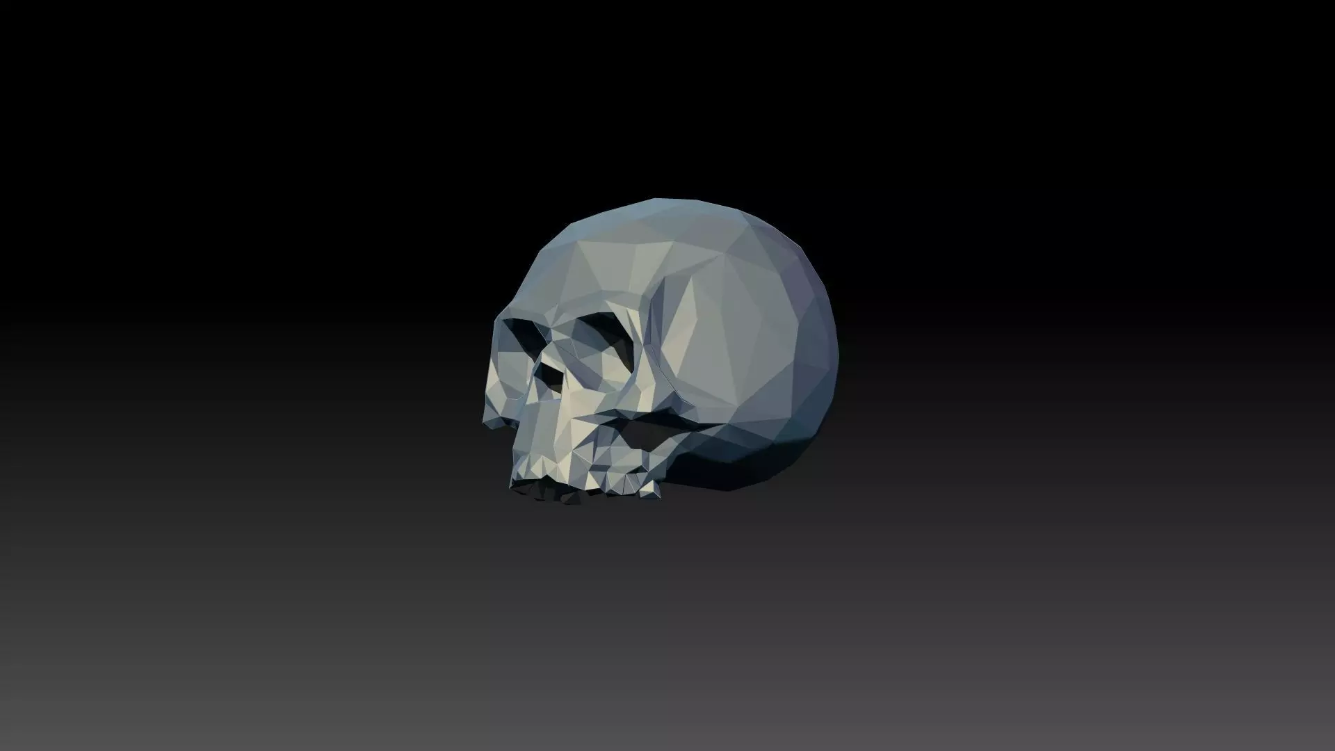 skull low poly Free 3D model_0