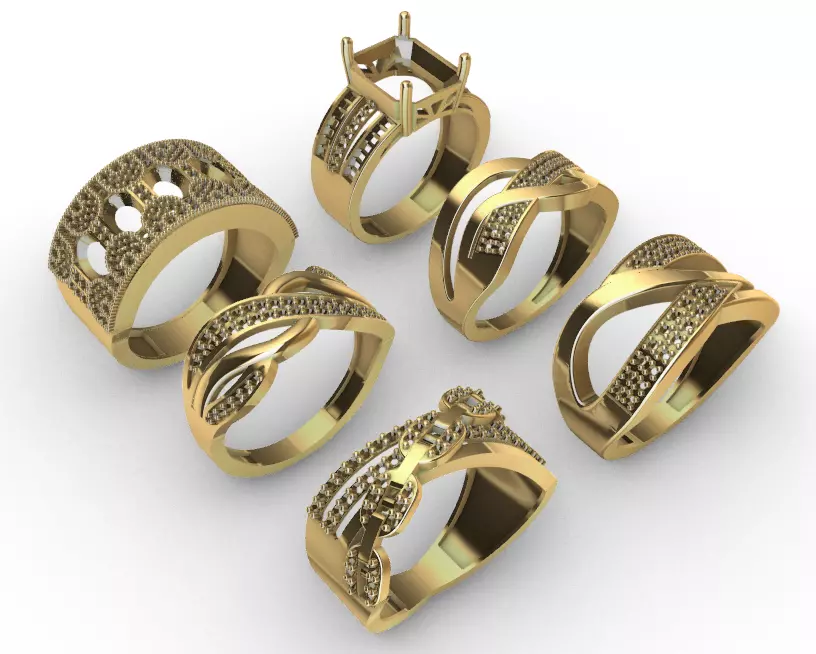 Anillo Dama 6 unit lady Ring Anillos Dama 3D print model