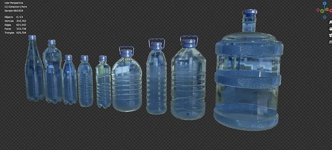 Plastic Water Bottles Pack  3D model