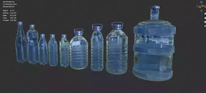 Plastic Water Bottles Pack  3D model