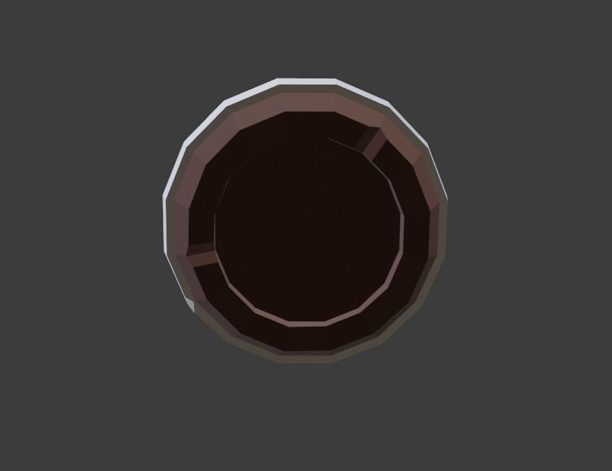 Low Poly Wooden Barrel 3D model_2