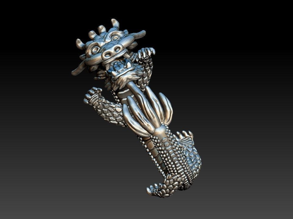 Dragon Ring 3D print model_2