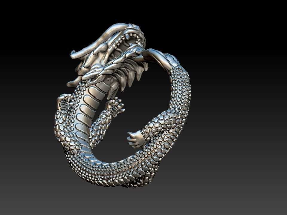 Dragon Ring 3D print model_12
