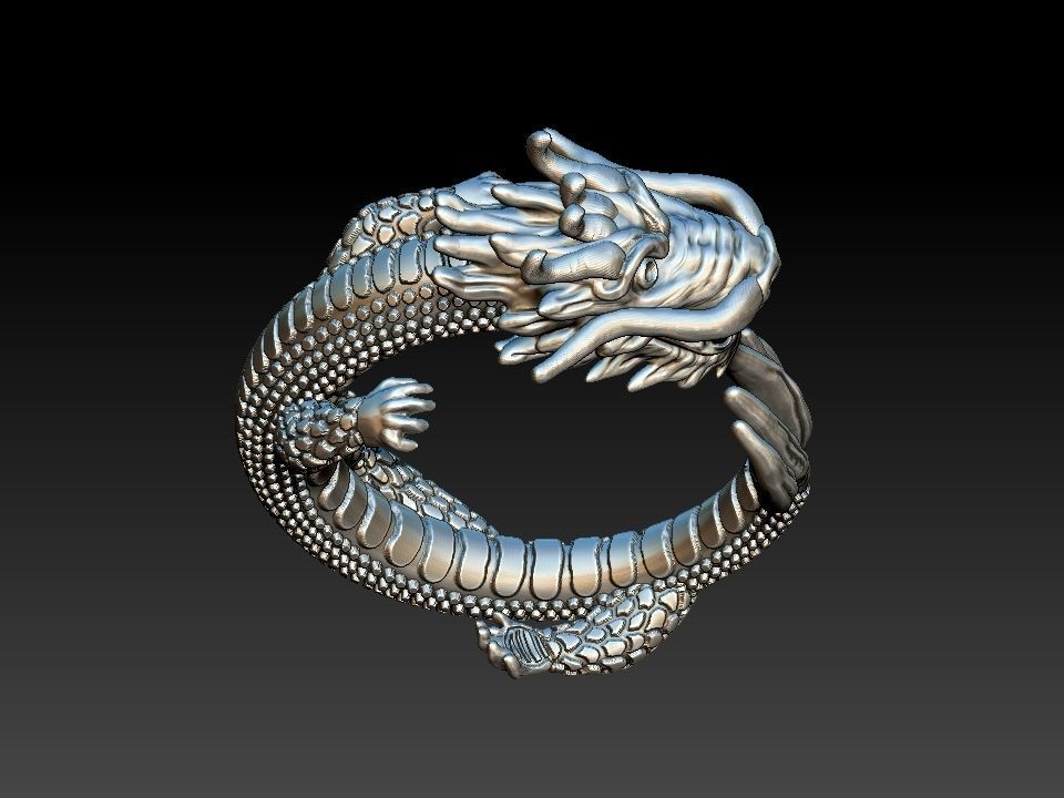 Dragon Ring 3D print model_8