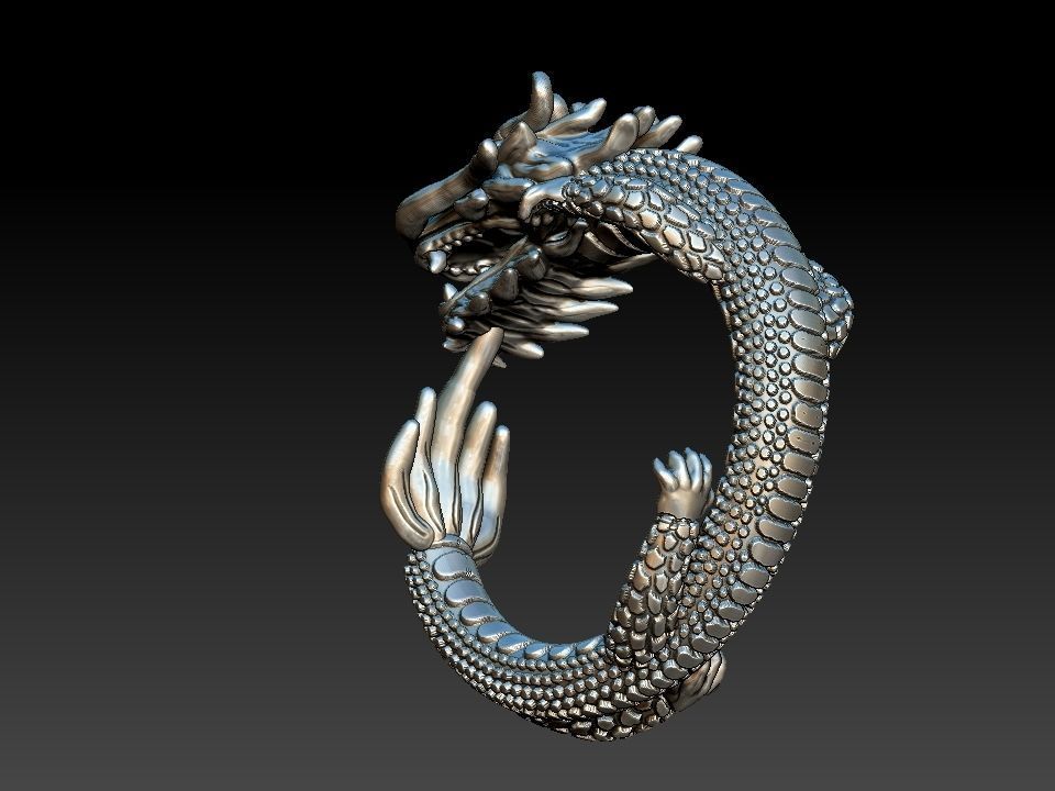 Dragon Ring 3D print model_5