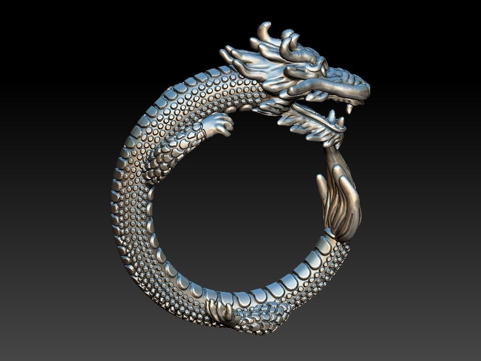 Dragon Ring 3D print model_7